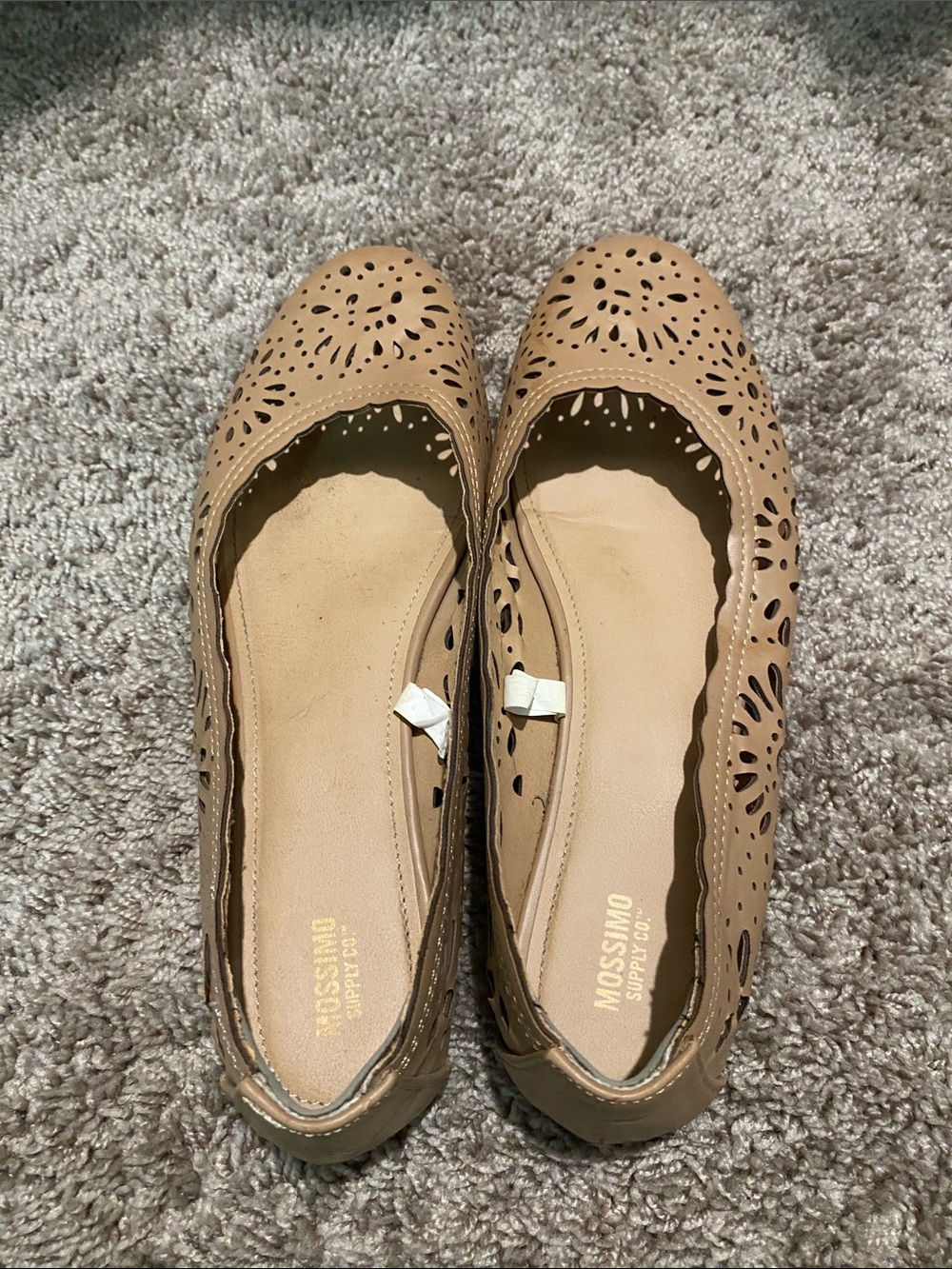 Mossimo Supply Co. Tan Laser-Cut Slip-On Ballet Flats